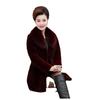 Medium and old new imitation Rex rabbit hair imitation fur jacket for women's medium and long imitation fox fur collar large size thickened