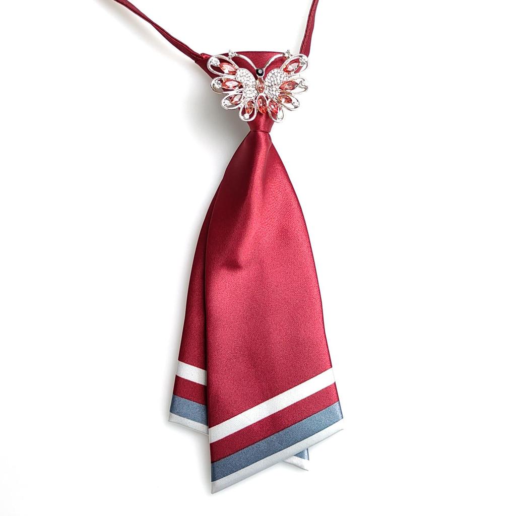 Korean-Style No-Tie JK Girl Uniform Brooch with Sailor Suit Stripes