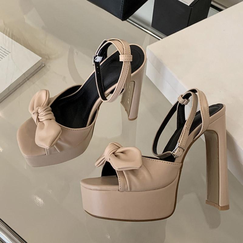 

Абрикосовые Кожаные Туфли-Лодочки на Платформе Дизайнерские Босоножки Сексуальные Женские Сандалии с Квадратным Носком и Ремешком с Пряжкой Массивные Туфли Zapatos Mujer 42 абрикосовый