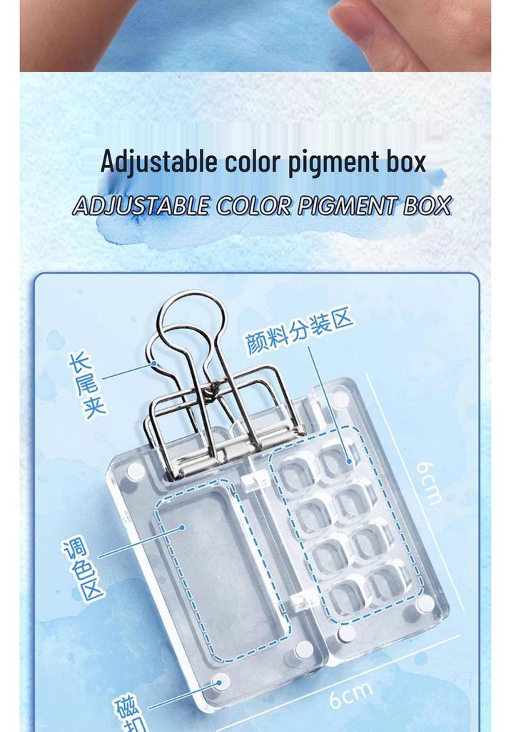 Portable Watercolor Sketch Set: Mini Paint Box, Storage Bag & Travel Journal