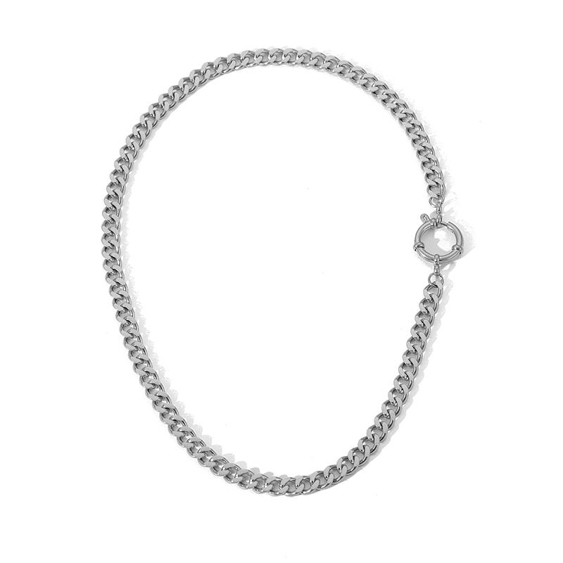 1pc Classic Cuban Link Chain Necklace for Women Men Trendy Fashion Hip Hop Choker Statement  Party Jewelry Gifts