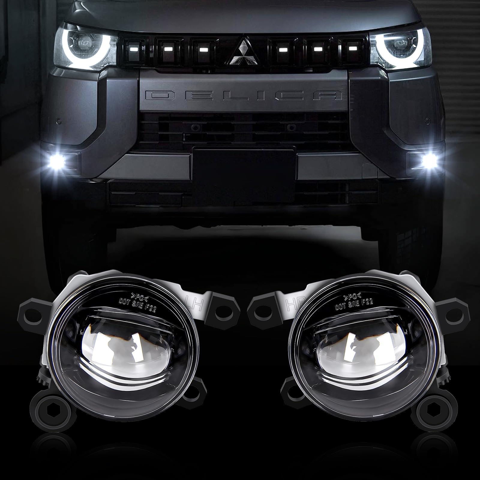 

OPPLIGHT fog lamps for Delica Serena NV350 Caravan Taft Tanto and These custom parts feature cut lines and adjustable beam These fog lamps are and