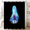 Anime Girl Waterfall Shower Curtain Japanese Nature Landscape Decor Bathroom Set Artistic Home Decor Unique Wall Hanging