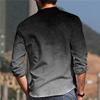 Spring Autumn Gradient Men's Casual Long Sleeved Stand Up Collar Shirt