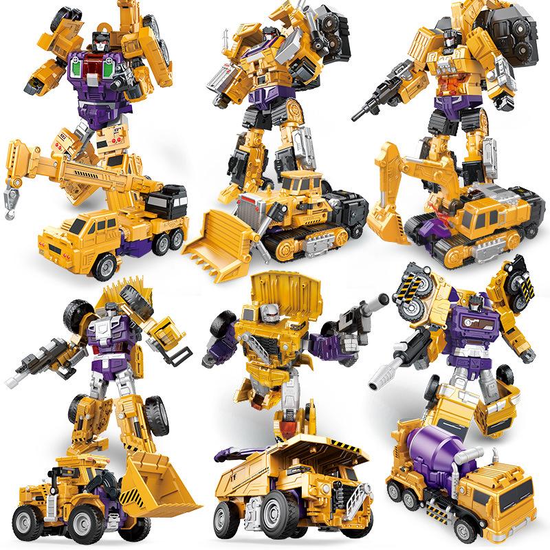 Devastator King Kong Robot Engineering Vehicle Action Figure - Six-In-One Model for Kids