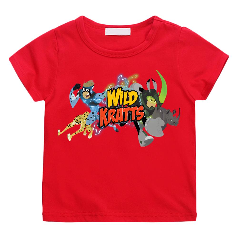 Wild Kratts Pony RainbowDash Cartoon T-shirt 100% Short Sleeve Tshirt Camisetas Cotton Anime Tee-shirt Kawaii Children Clothing