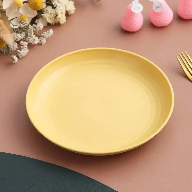 Round Salad Dessert Dinner Plate Stackable Unbreakable Assorted Dish Microwave Safe Fruit Plate Dinner Plates Dishes