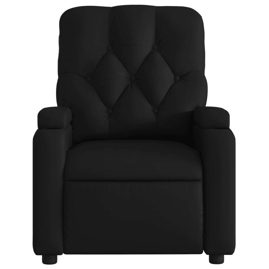 Electric Recliner Chair Black Synthetic Leather