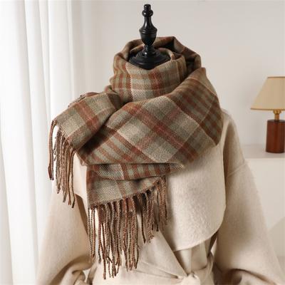Women Classic Lattice Pashmina Scarf For Winter Warm Soft Foulard Scarves Female Cashmere Shawls Wraps Echarpe Poncho Stoles
