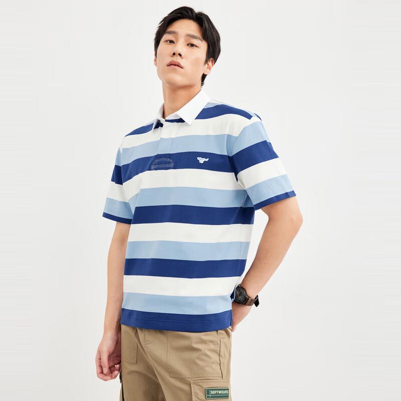 Septwolves Men's Striped Breathable Polo Shirt