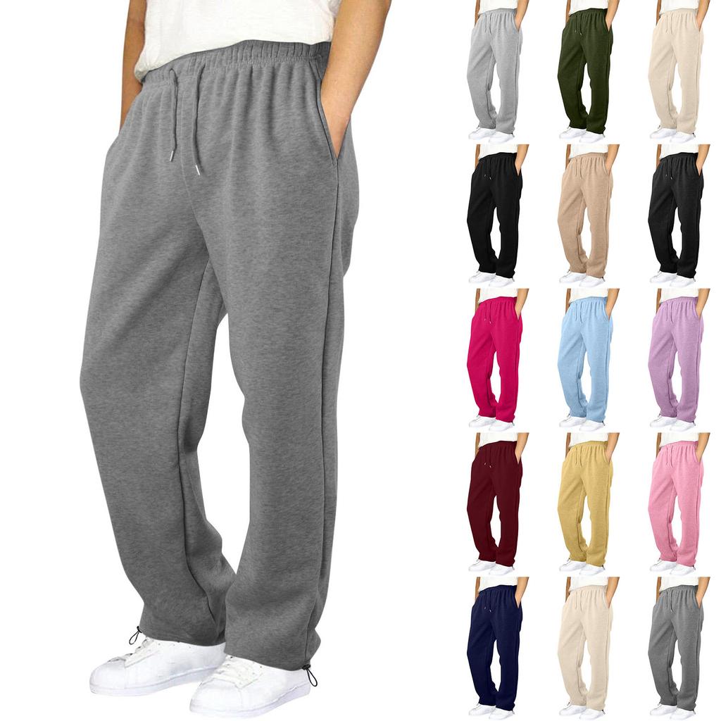 Unisex Kids Color Loose Fit Wide Leg Sweatpants Casual Joggers