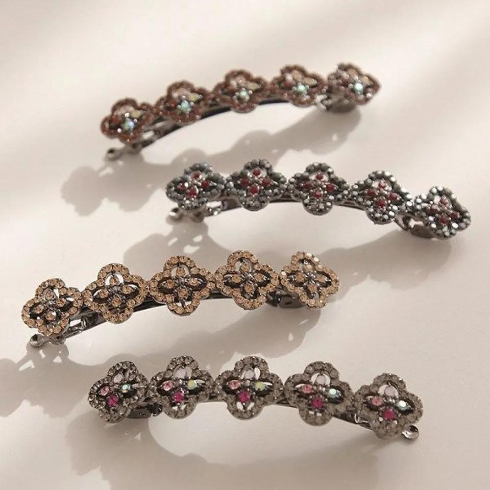 J Lauren Double Clover Twinkle Cubic Hairpin H0731 Golden Shadow