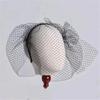 Birdcage Wedding Veil Hairband for Bride Half Face Cover Veil Headband Dance Party Elegant Headdress Evening Party Veil