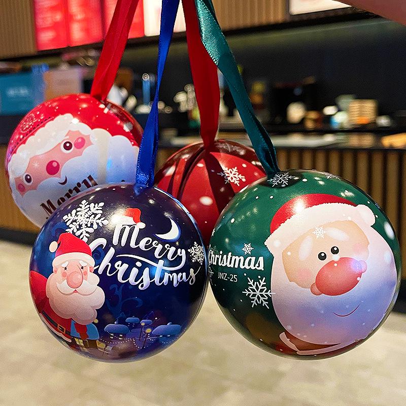 Festive Candy Ball Tin - Christmas Tree Decoration & Children s Gift Christmas Tinplate Candy Ball ~ 5 pcs