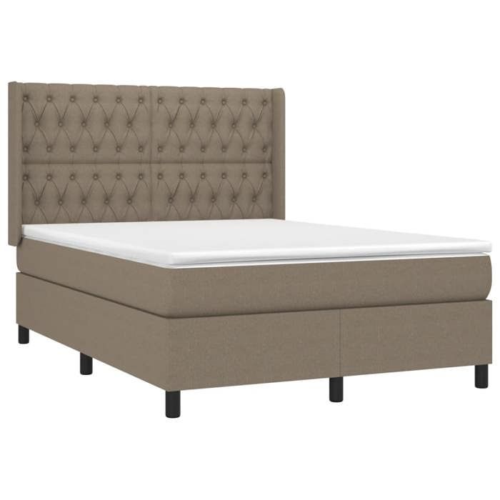 Maison Exclusive - Sommier à lattes de lit matelas et LED Taupe 140x190 cm Tissu