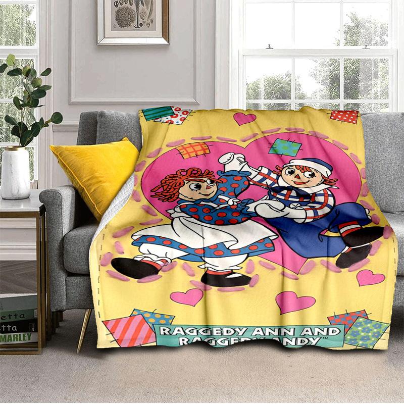 Couverture Aventure Raggedy Ann Et Andy Convient pour Canapés, Lits, Bureaux et Camping - Cadeau Parfait pour Halloween Noël
