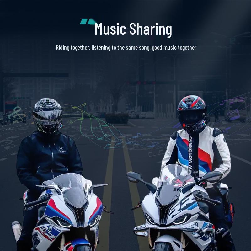 Bluetooth Y12 Pro Motorcycle Helmet Intercom IP56 Waterproof 300m Range CVC Noise Reduction