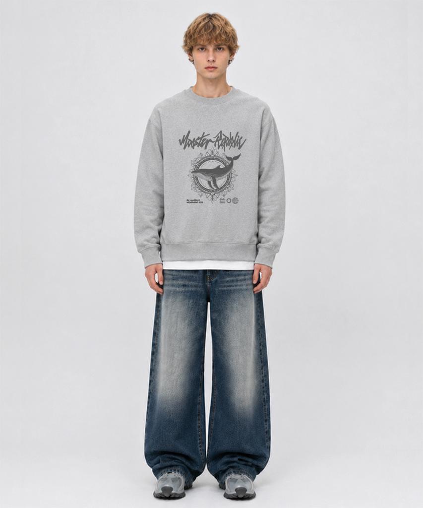 MONSTER REPUBLIC Whale Dark Gray Sweatshirt Gray_9125