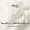 SNOWFLYING Women's Cashmere-Blend Mock Neck Cable Knit Sweater
