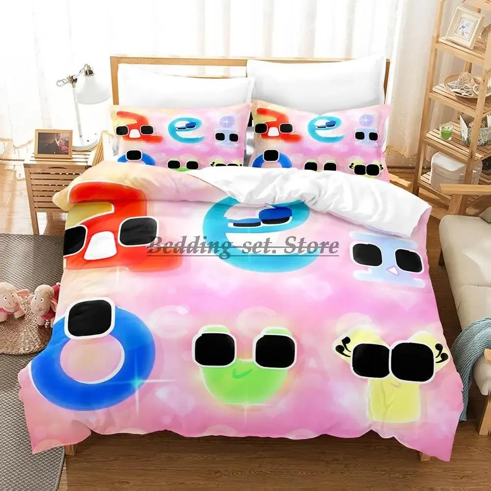 Alphabet Lore Bedding Set Single Twin Full Queen King Size Bed Set Aldult Kid Bedroom Duvetcover Sets Anime Bed Sheet Set