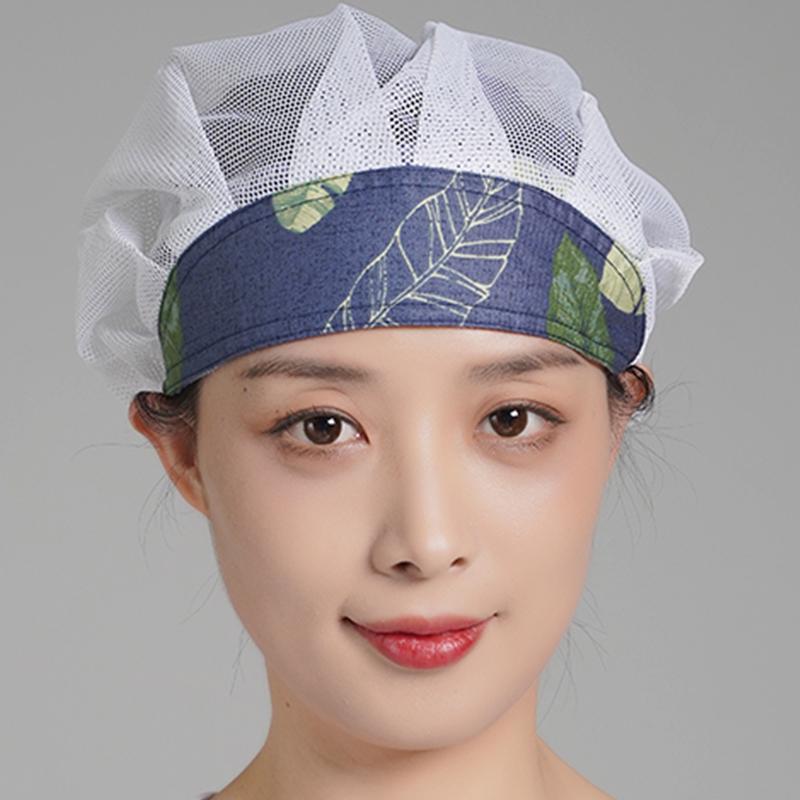Breathable Dustproof Women's Work Cap - Mesh Chef Hat for Kitchen Hygiene, Oil & Smoke Proof