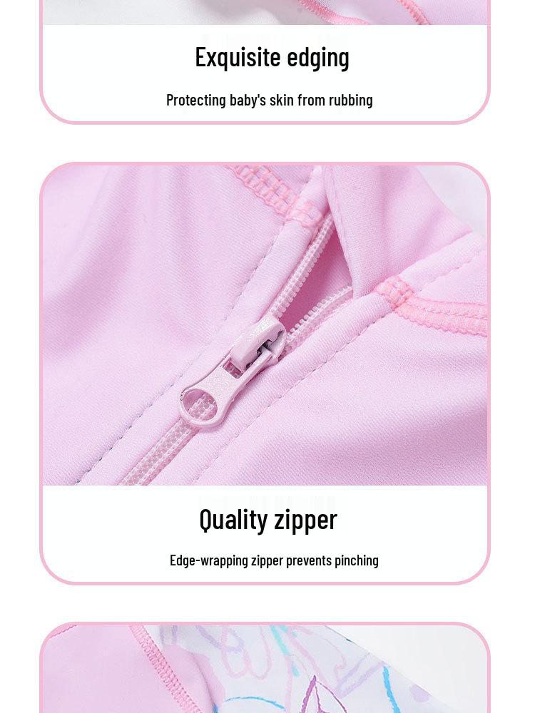 Girls' Rouge Pink Princess One-Piece Skirted Swimsuit - Quick-Dry, Sun Protection, Medium & Large Sizes