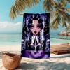 Personalized customized proof beach towel with Wednesday Addams pattern - soft, absorbent,quick-drying,perfect swimming,camping&bathing