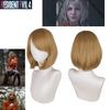 Biohazard 4 Remake Ashley Graham Wig Short Brown Pear Blossom Style Cosplay Hairpiece