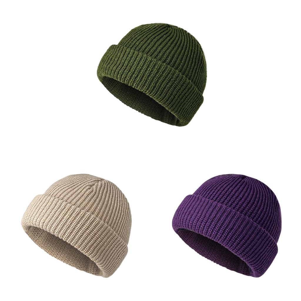 Knit Beanie Hat For Men Women Winter Warmth Acrylic No Brim Casual Fashion