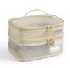 Beauty Case a Rete a Doppio Strato, Borsa da Toilette, Borsa Portaoggetti Portatile da Donna Nuova Grande Capacità, Borsa Porta Cosmetici