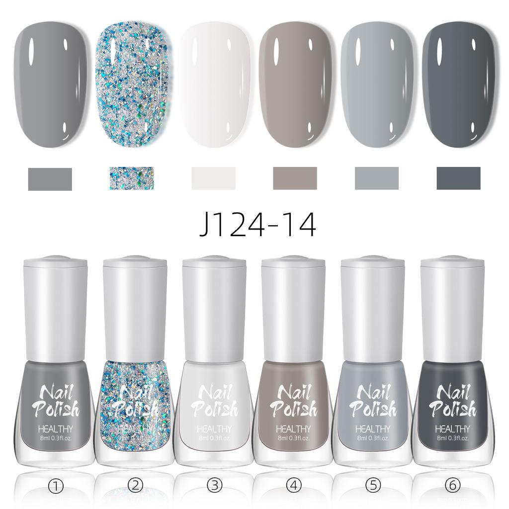 Water-based Nail Polish Set, No Baking, Quick Drying, Environmentally Friendly, Odorless, White Fine Flash Nail Polish Glue