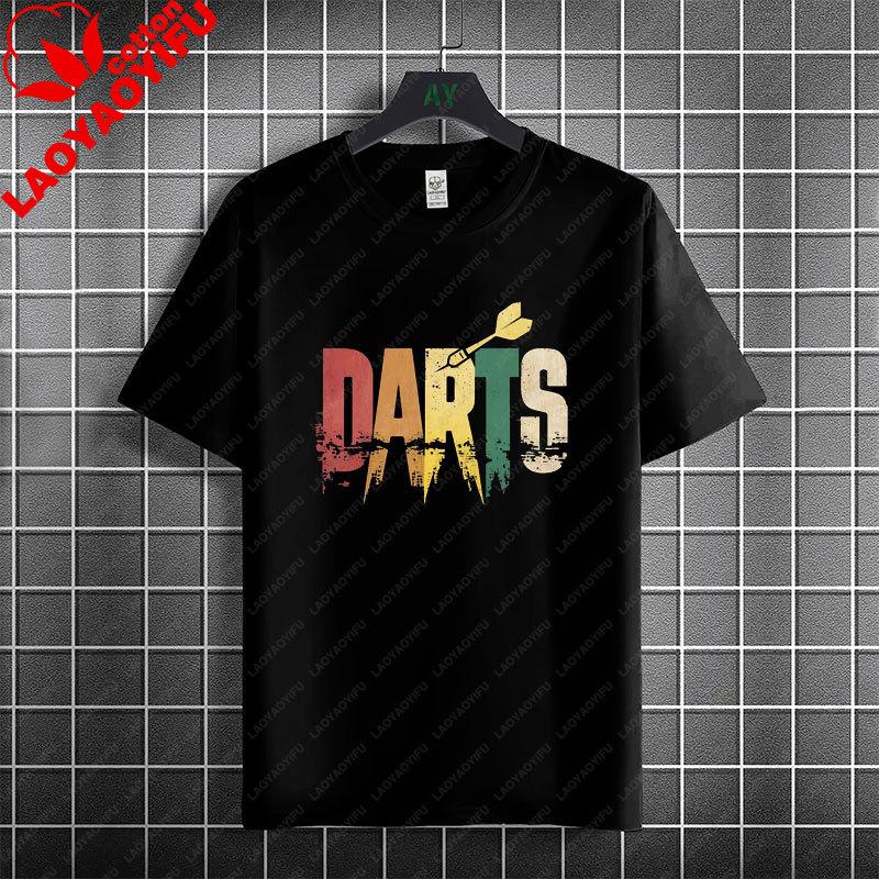 Thats Why IM Here Funny Dart and Beer Graphic TShirt 100 Cotton Short Sleeve Casual Tee Outdoor Activities  Social Events