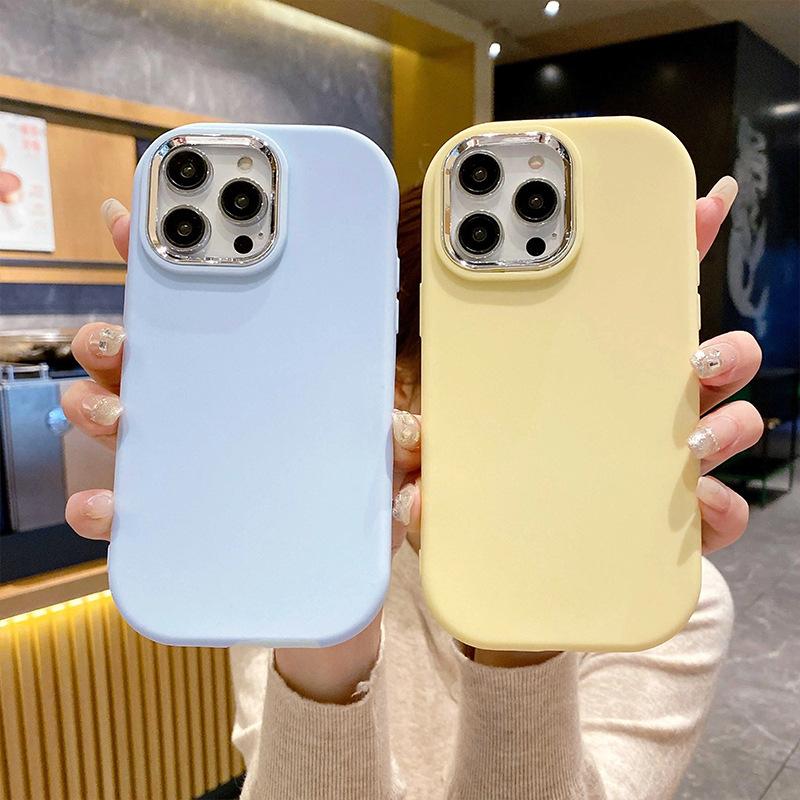 

Metal Little Fat Girl Applicable IPhone15 Mobile Case 14ProMax Simple 16 Silicone 12 Apple 13 Protective Case iPhone 16