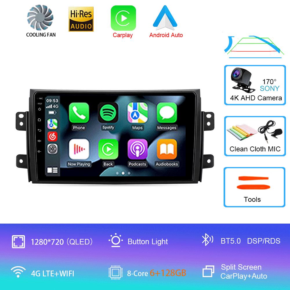 Radio auto Android 14 Carplay Auto Multimedia Pentru Suzuki SX4 2006-2013 Pentru Fiat Sedici 2005-2014 2din Autoradio Stereo Unitate Principală