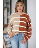 Azura Exchange Brown Oversized Contrast Printed Dropped Shoulder Top