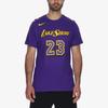 Nike X NBA Los Angeles Lakers FW24 Essential City Edition Pulower z okrągłym dekoltem Koszulka z krótkim rękawem Męskie T-shirty Dziki Fiolet HJ2763-507