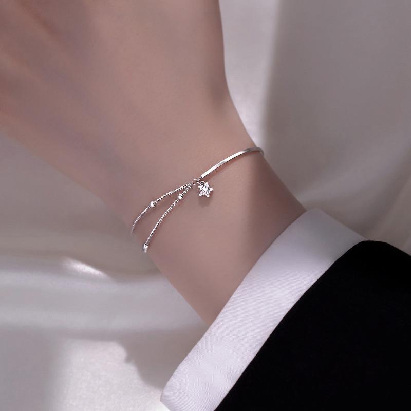 Double Layer Star Bracelet - Women's Hand Jewelry with Round Beads, Ideal Niche Celebrity and Best Friend Birthday Gift