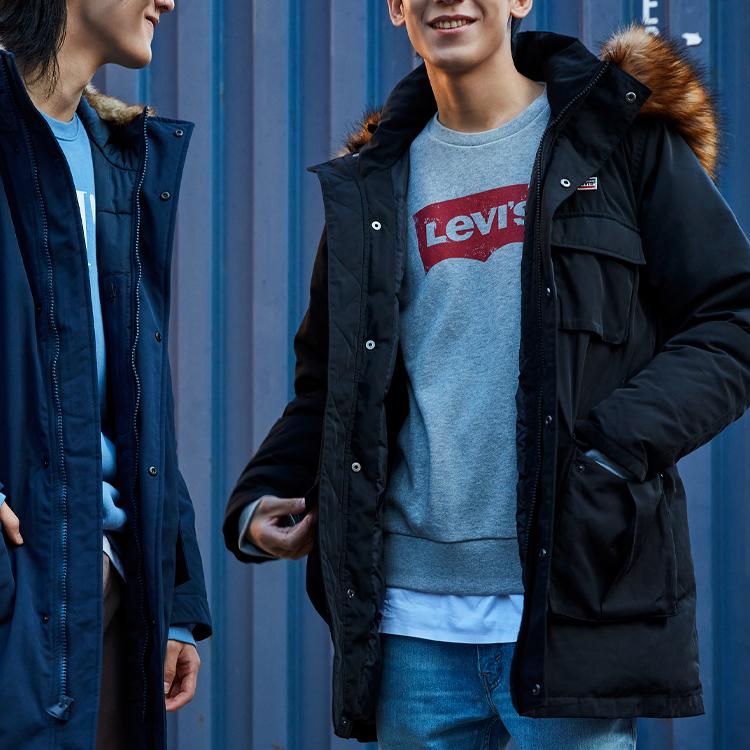 Levis Mid-Length Utility Multi-Pocket Down Jacket Men Jackets Black A0551-0000