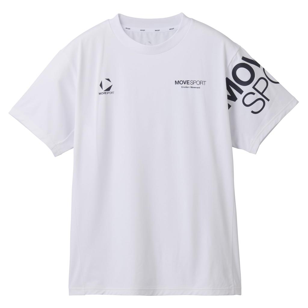 Move Sports Coolist by Move Round Short WH00 T-Shirt Descente, Sport, Sweat-Wicking, Quick-Drying, Heat-Dissipating, Neck, Sleeve, Men's, (ST5SHTZ0MB)
