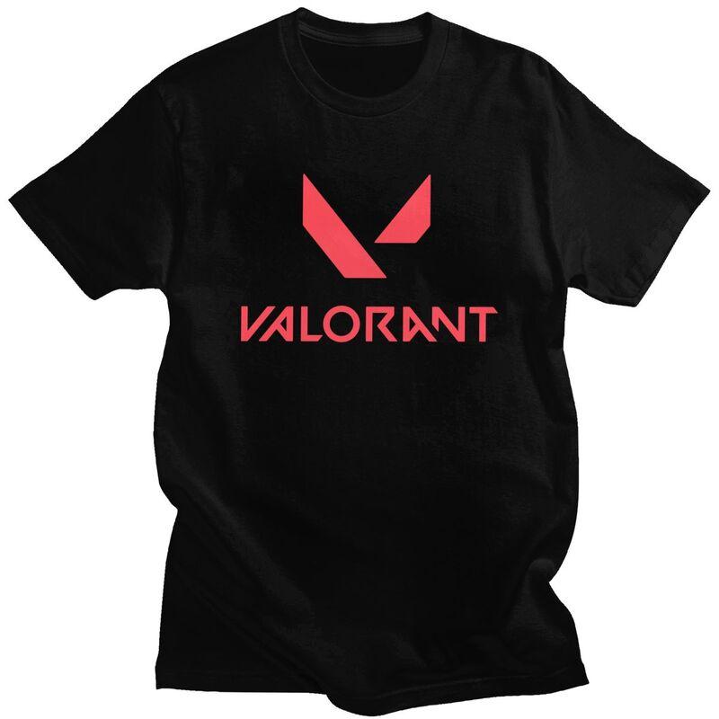 Custom Game Valorant Logo T Shirt for Men Tshirt Tees Short Sleeve Tshirts Loose Fit Clothing
