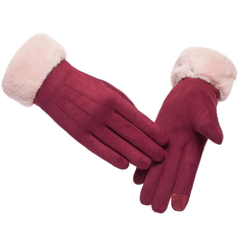 Gloves Ladies Autumn and Winter Suede Suede