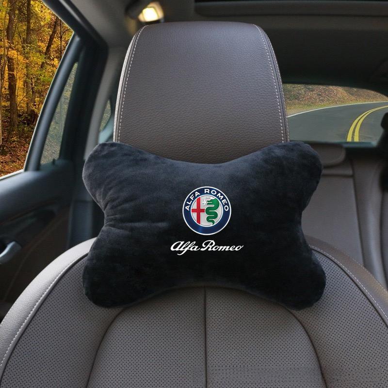 Für Alfa Romeo Auto Nackenkissen Beide Seiten Zur Linderung von Kopfschmerzen Gefülltes Faserkissen Auto Kissen Für Alfa Romeo giulia stelvio giulietta 1