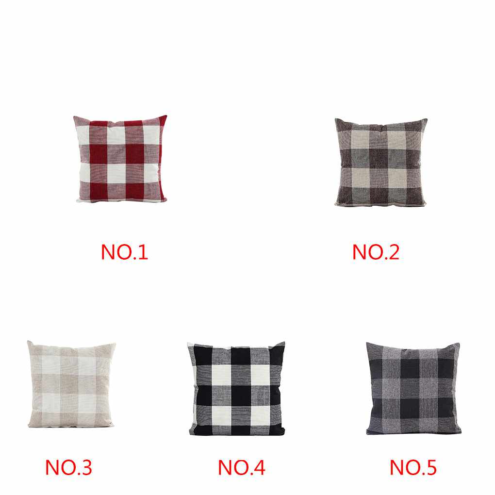 Cushion Cover ple Grid Checks Pattern Office Home Sofa Car Throw Pillow Case