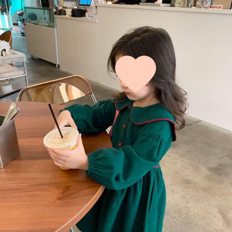 Mädchen Cord Prinzessinnenkleid - Modischer Frühherbst-Stil