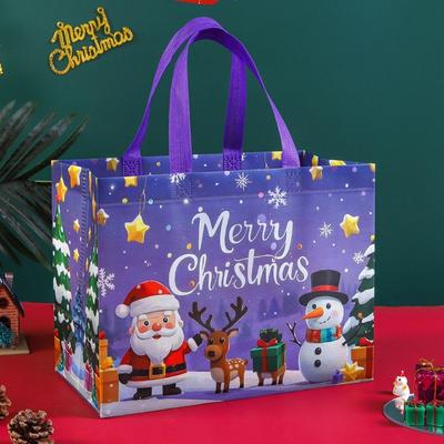 Santa Claus Tote Bag Festive High Capacity Christmas Bag Foldable Gift Holder Sturdy Non-Woven Shopping Bag For Shopping New