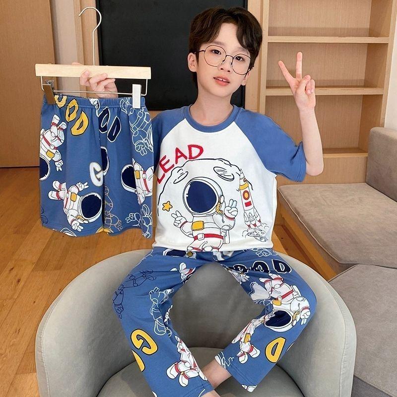 Slim Fit Summer Pajama Set for Boys - Lightweight, Casual Short Sleeve