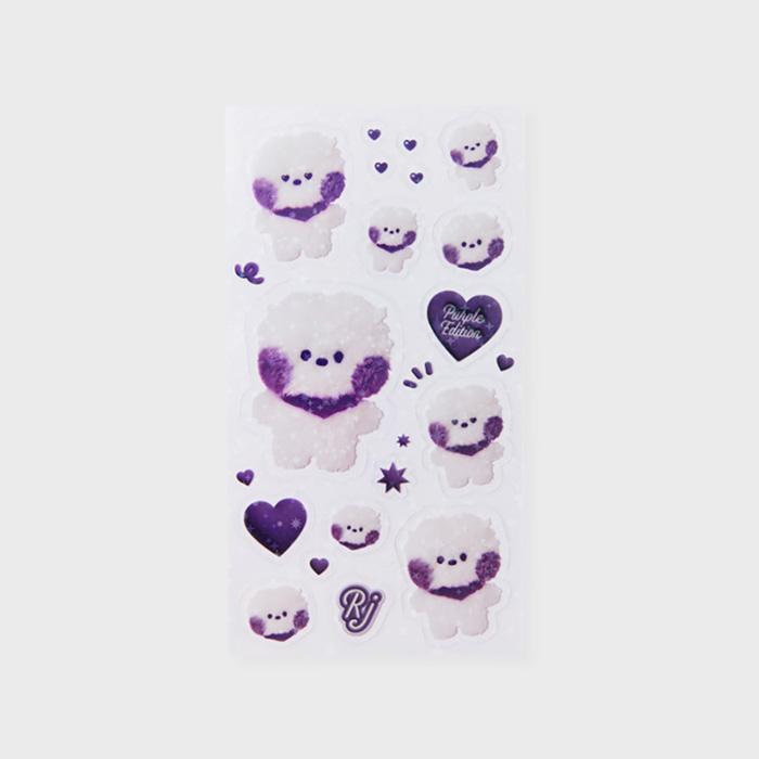 Adorable Line Friends BT21 RJ Minini  Purple of Wish  Edition Sticker Sheet