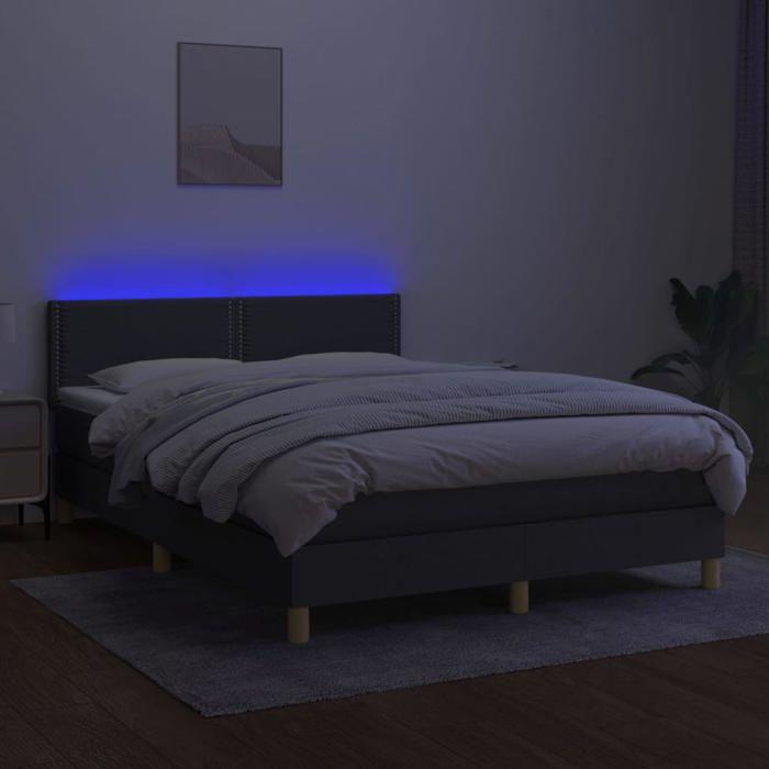 VidaXL Sommier à Lattes de Lit avec Matelas et LED, Lit Rembourré, Lit Double, Lit Adulte de Chambre à Coucher Intérieur, 3133630