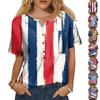Damemote Uformelt kortermet print Rundhalset Pullover Topp Bluse