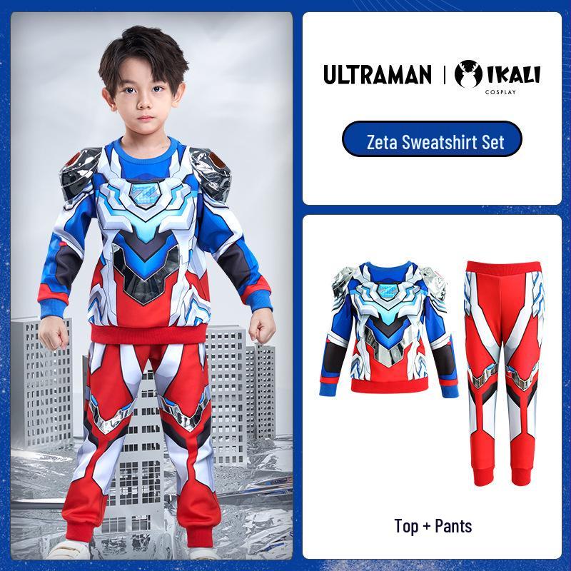 2025 Ultraman Boys' Zero Spring & Autumn Hoodie Set - Trendy, Genuine Children’s Wear